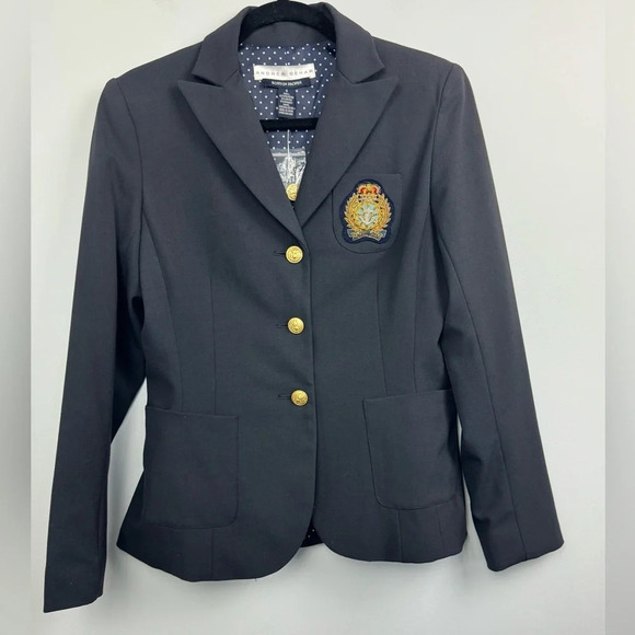 Andrea Behar Boston Proper Royal Navy Academia Preppy Blazer size 8 - Picture 1 of 8